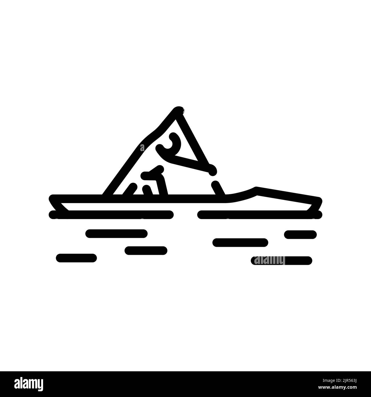 Canoeing black line icon. Water activity Stock Vector Image & Art Alamy