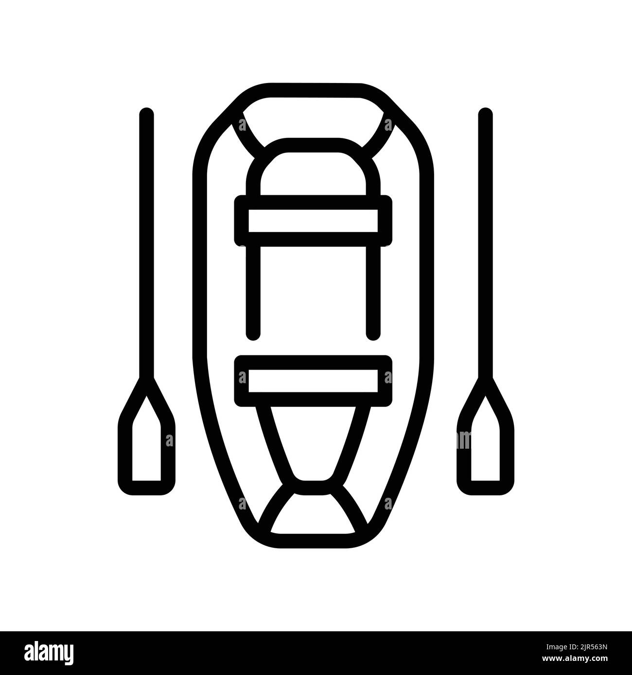 Inflatable Boat black line icon. Water activity Stock Vector Image
