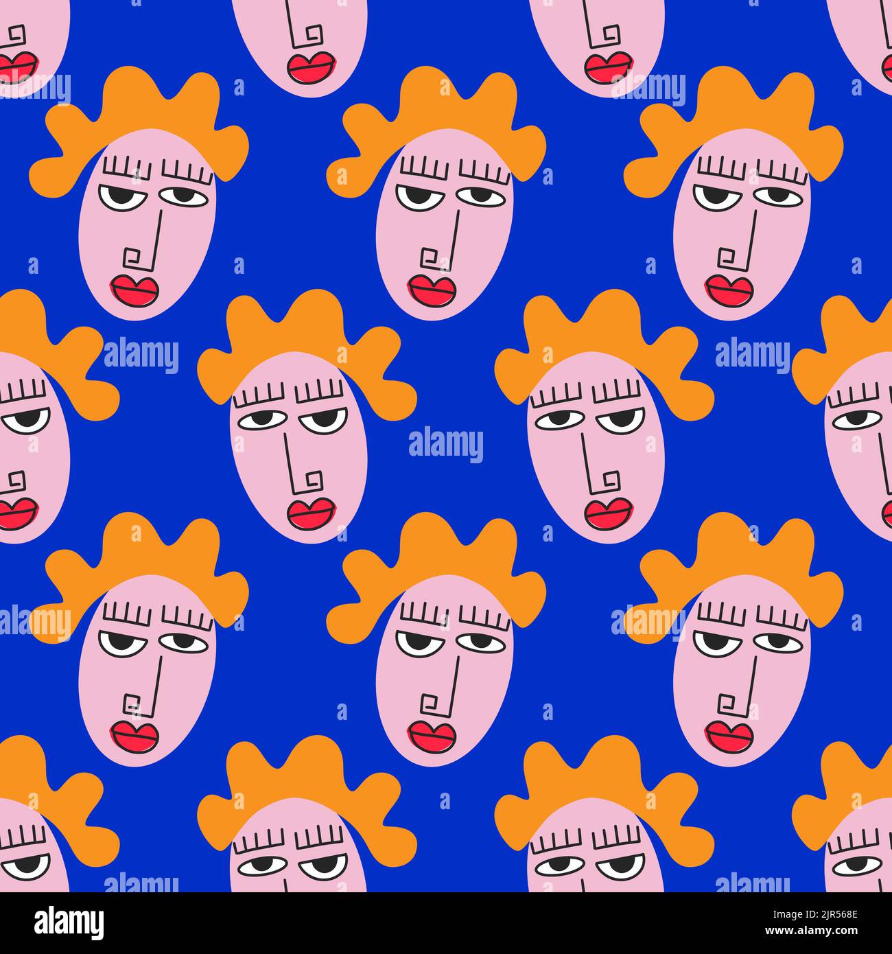 Abstract People Faces Seamless Pattern Stock Vector Image & Art - Alamy