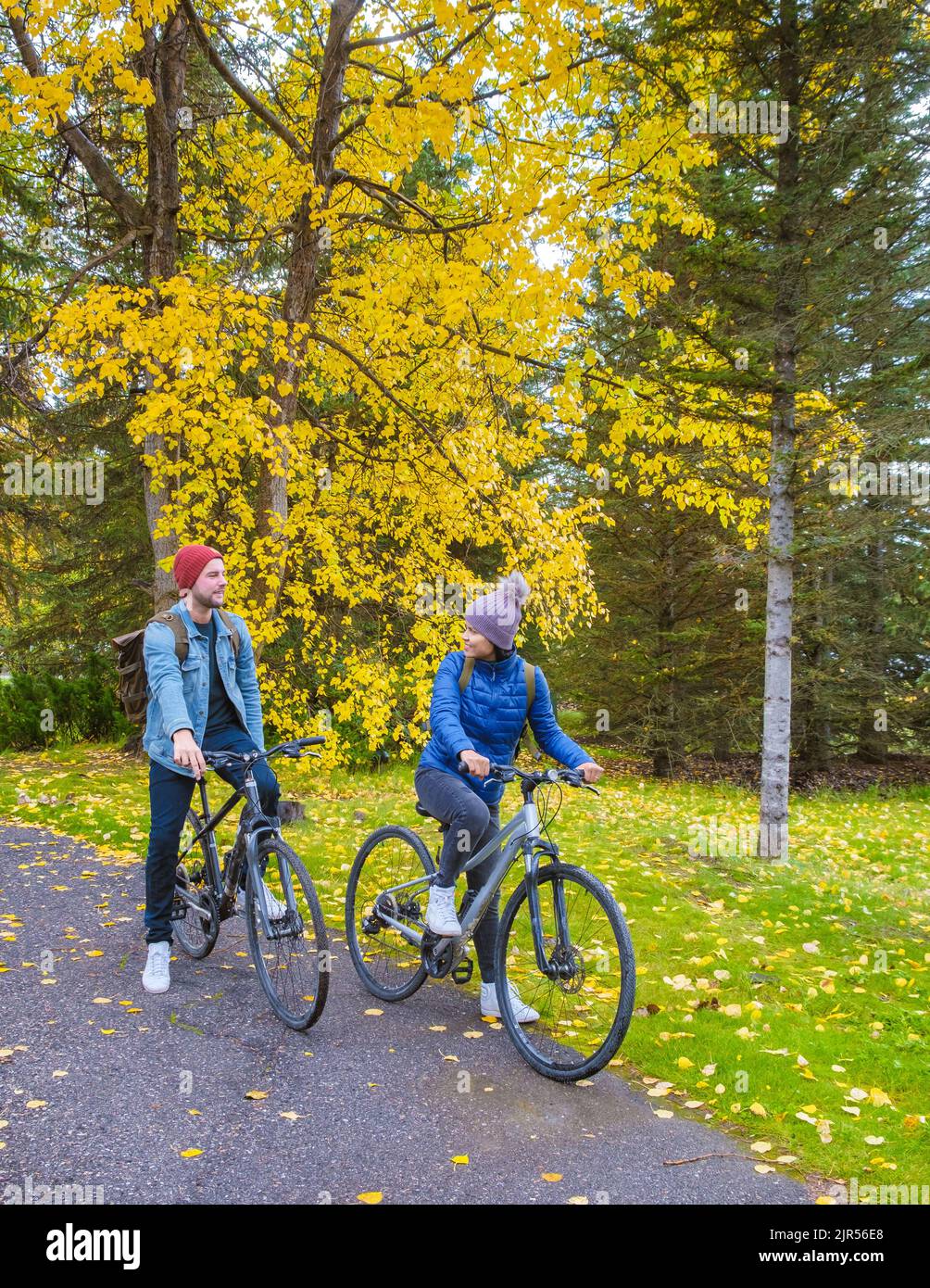men and women on a bike bicycle in Canada Canadian Rockies during