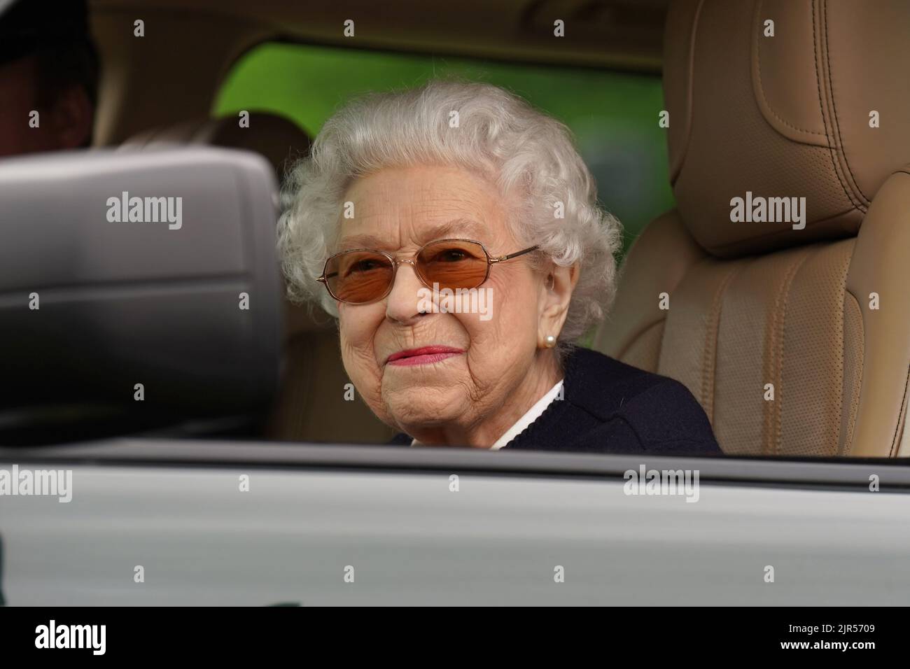 File photo dated 13/05/22 of Queen Elizabeth II at the Royal Windsor Horse Show, Windsor. The Duke and Duchess of Cambridge are to embark on the next major phase of their life by moving their family to Windsor, with Prince George, Princess Charlotte and Prince Louis all starting at the same new school. Stock Photo