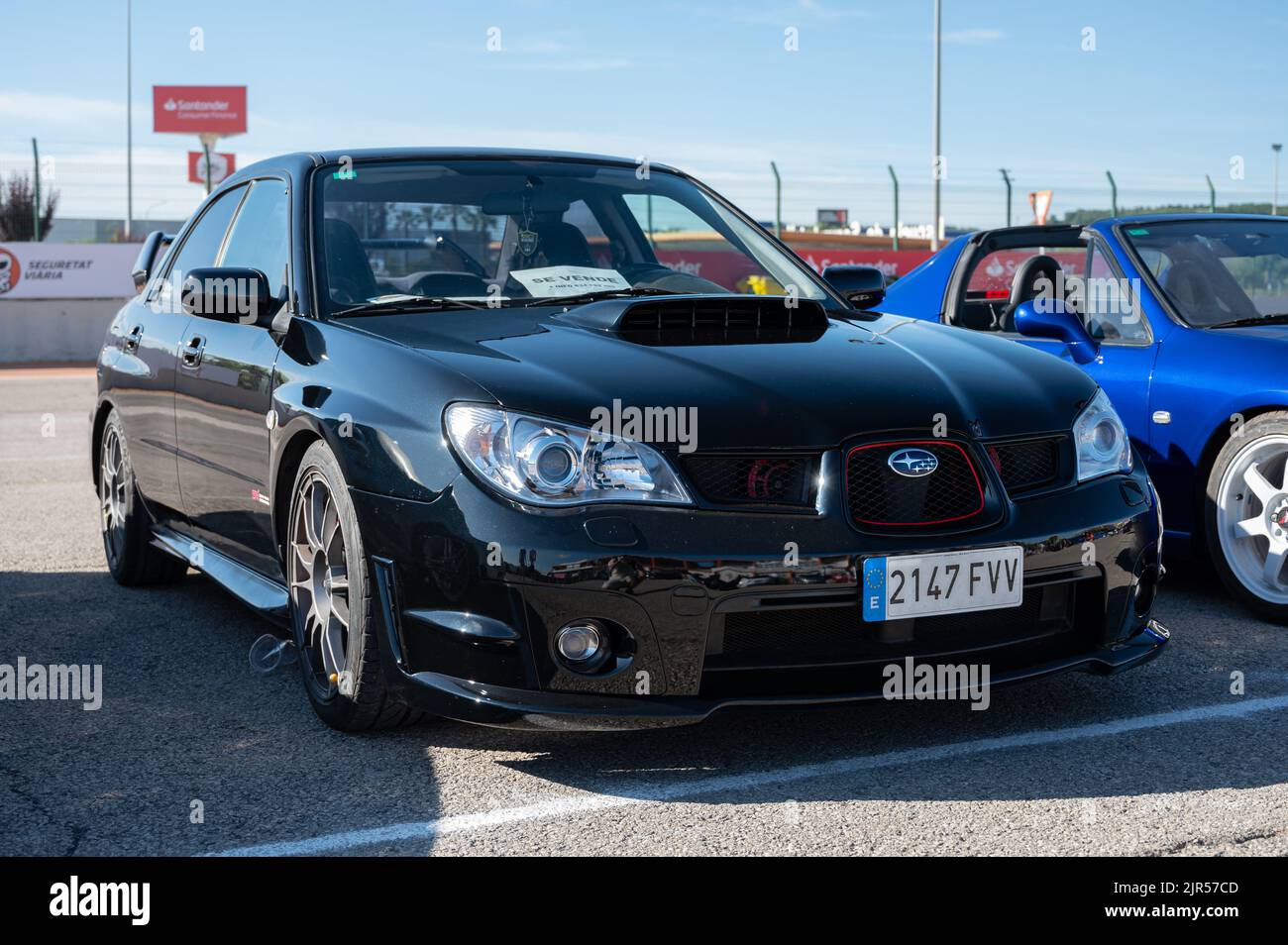 A second generation Subaru Impreza Hawkeye black Stock Photo