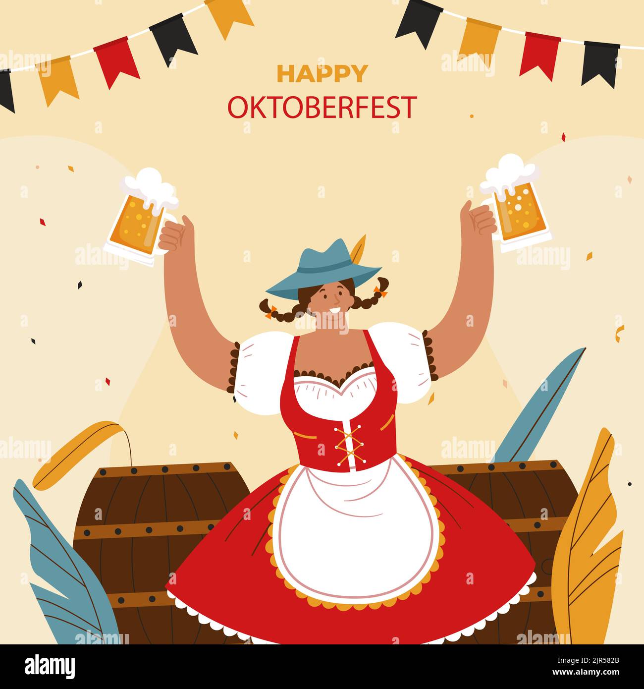Flat illustration for oktoberfest festival Vector illustration Stock ...