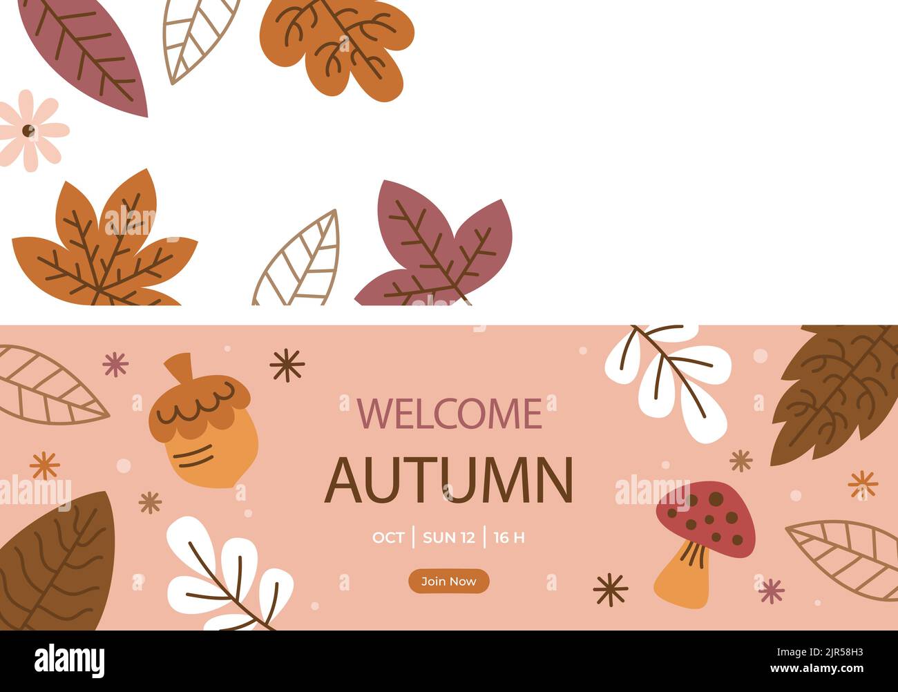 Flat horizontal banners set for autumn celebration Vector illustration ...