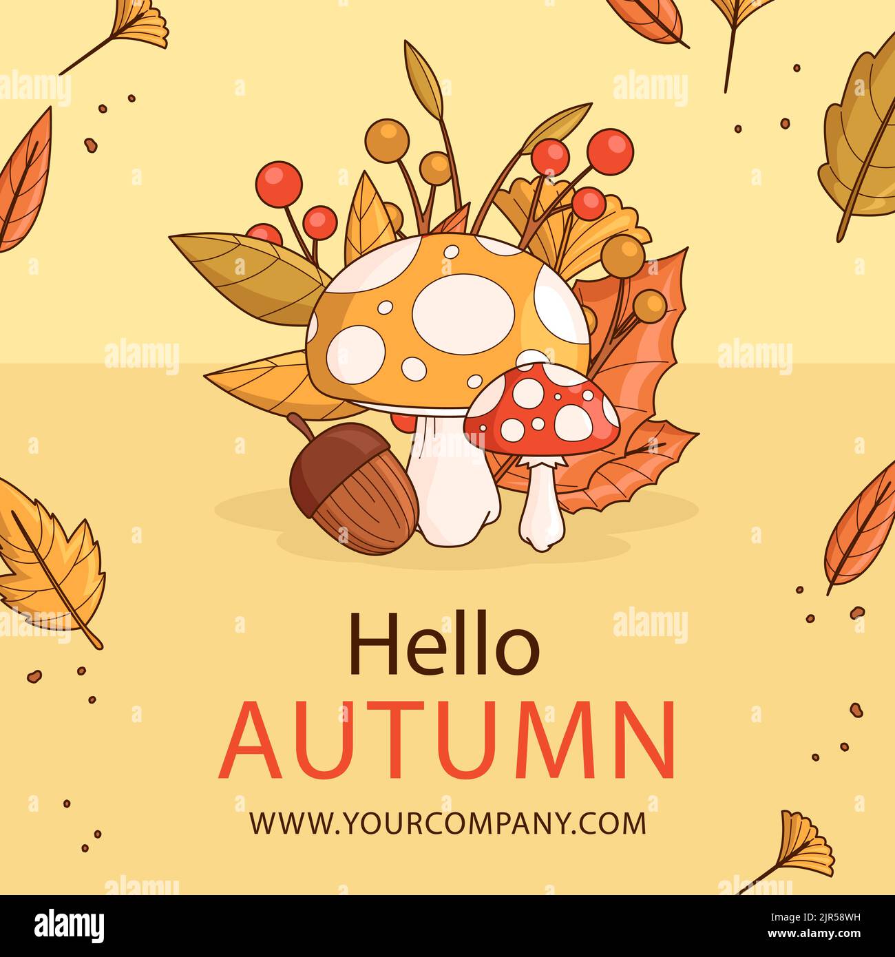 Hand drawn posts set for autumn celebration Vector illustration Stock ...