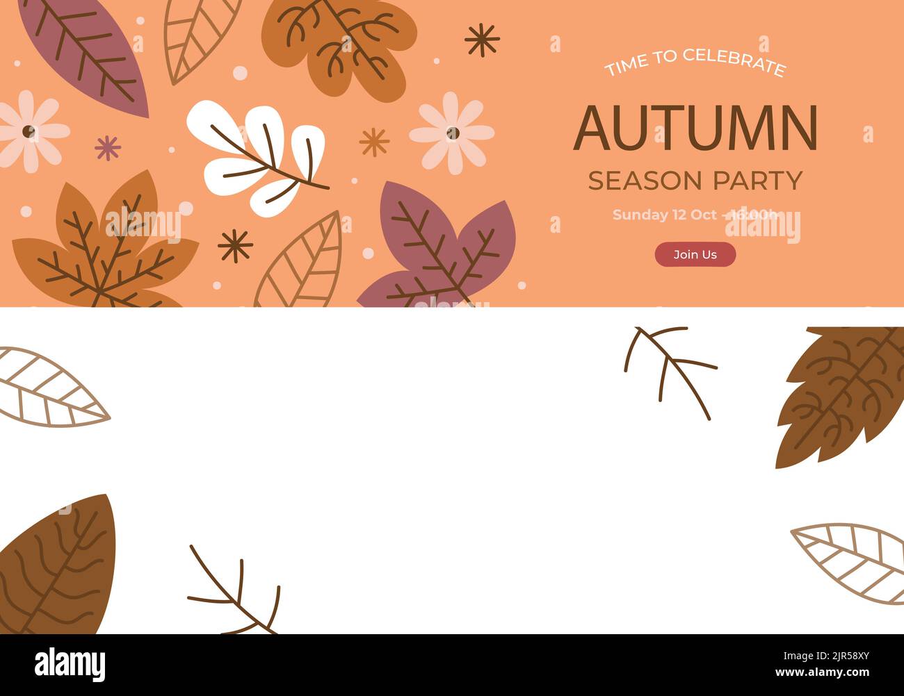 Flat horizontal banners set for autumn celebration Vector illustration Stock Vector