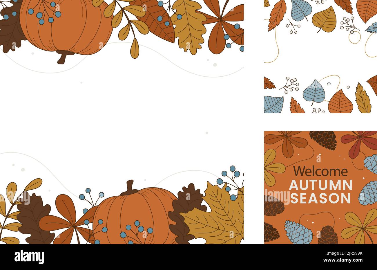 Hand drawn posts set for autumn celebration Vector illustration Stock ...