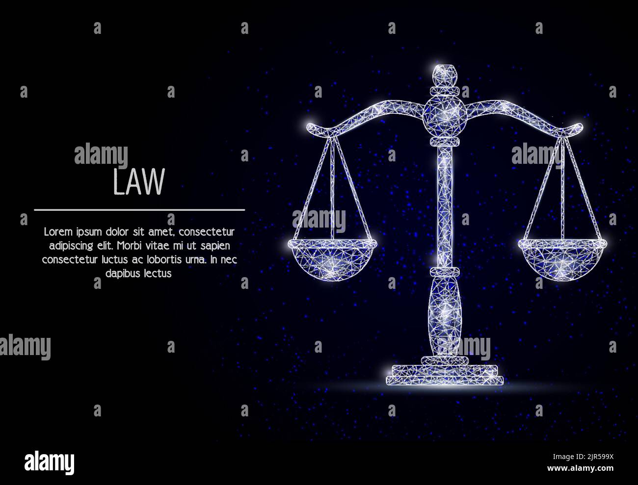 Vector polygonal art style scales of justice. Low poly wireframe mesh