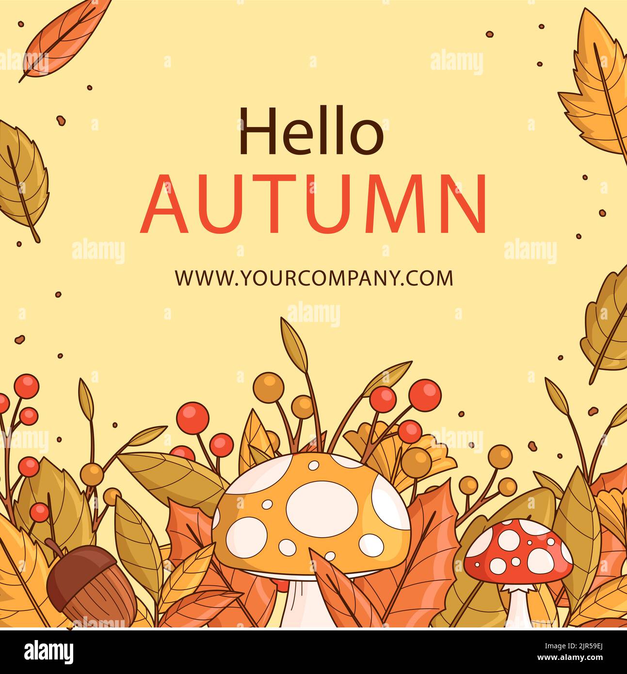 Hand drawn posts set for autumn celebration Vector illustration Stock ...