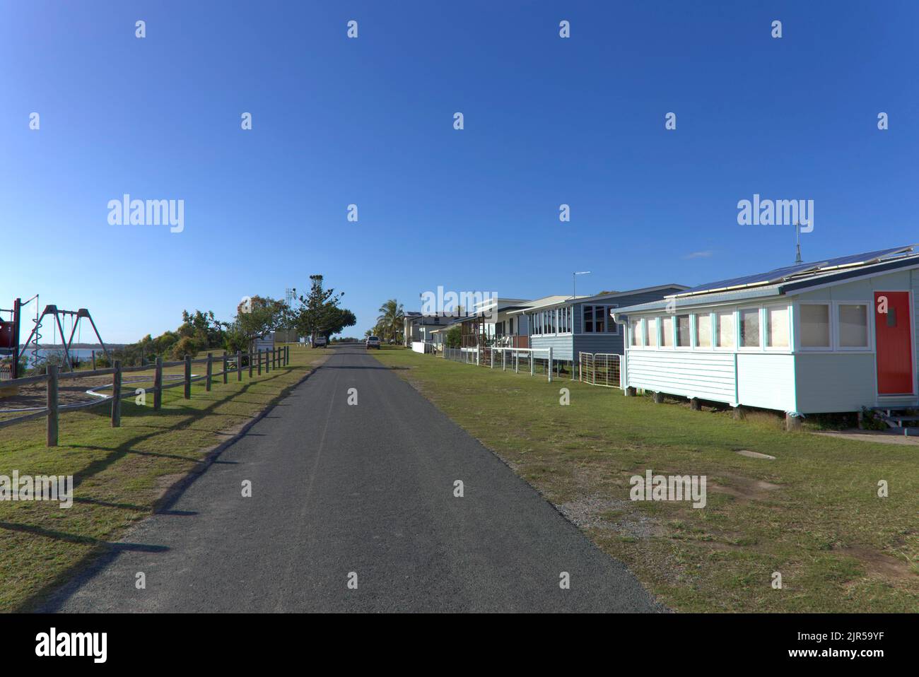 Houses in South End Village on Curtis Island Queensland Australia Stock Photo