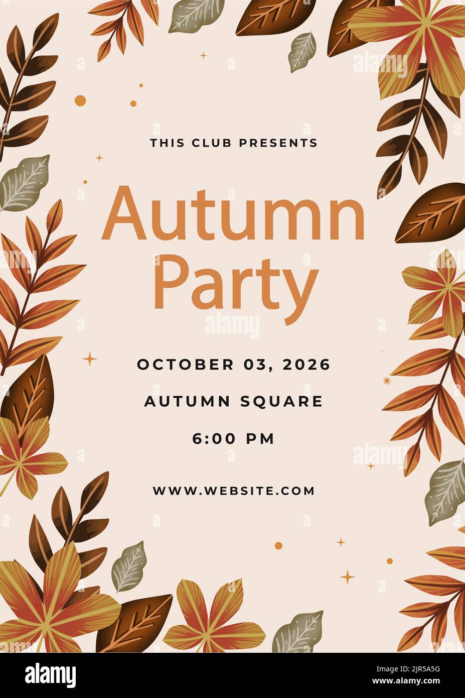 Watercolor vertical poster template for autumn celebration Vector ...