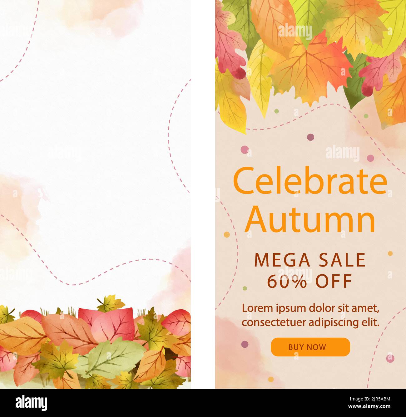Watercolor vertical banners set for autumn celebration Vector ...