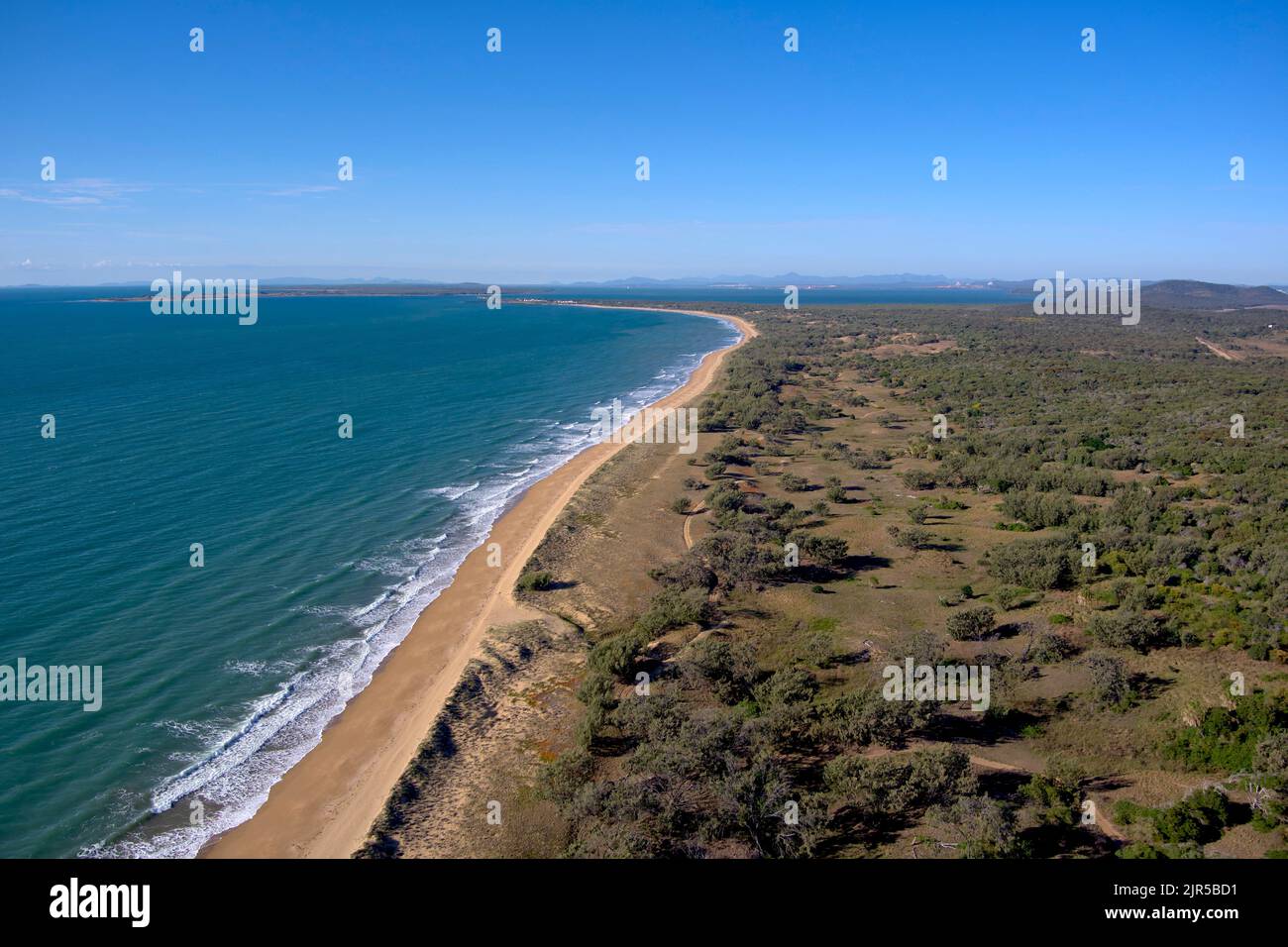 Aerial of Southend Conservation Park on Curtis Island near Gladstone