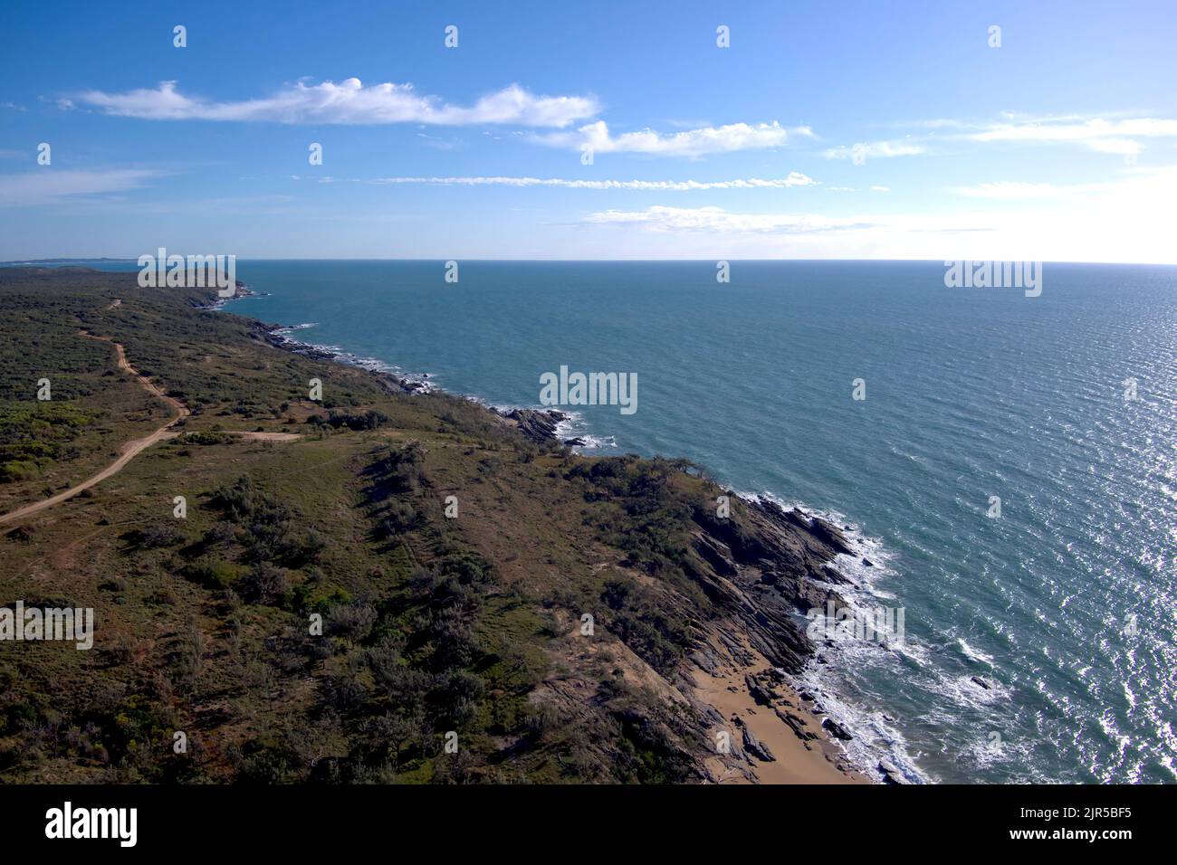 Aerial of Southend Conservation Park on Curtis Island near Gladstone
