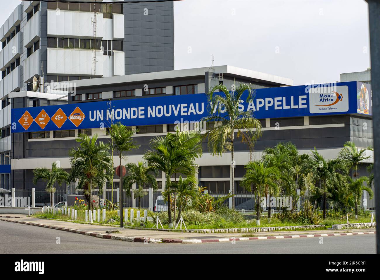 Flower garden in the city, a means to fight against global warming in Libreville on January 10, 2022 Stock Photo