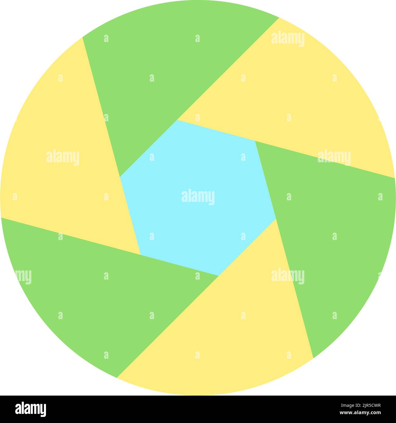 Camera diaphragm flat color ui icon Stock Vector