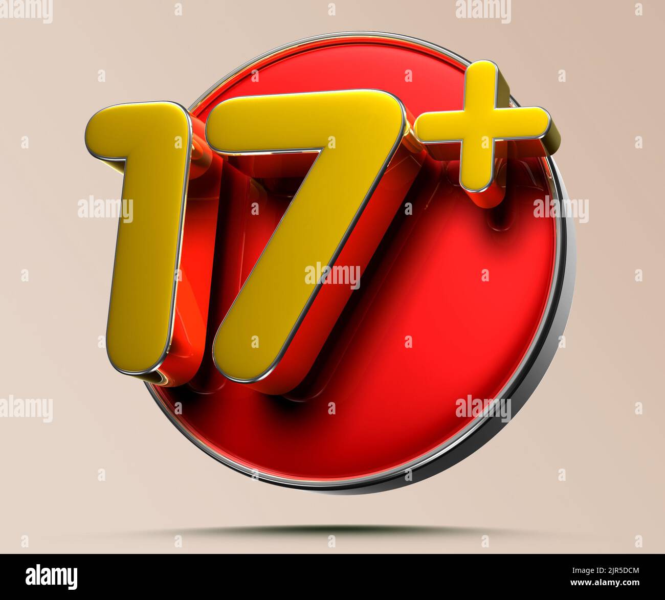 17 plus 3D illustrati on light cream background have work path