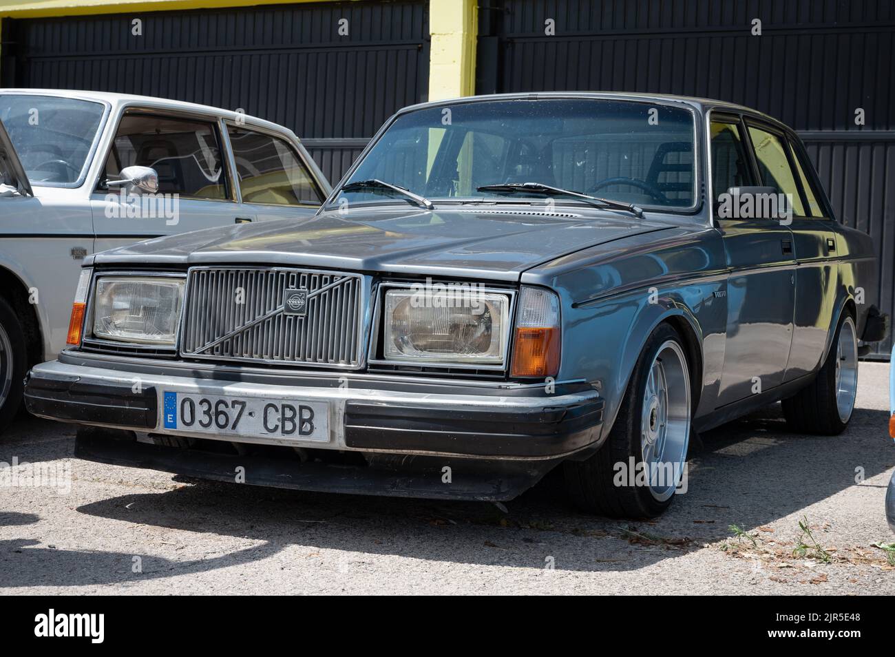 A classic gray Volvo 244 GL parked on the street Stock Photo Alamy