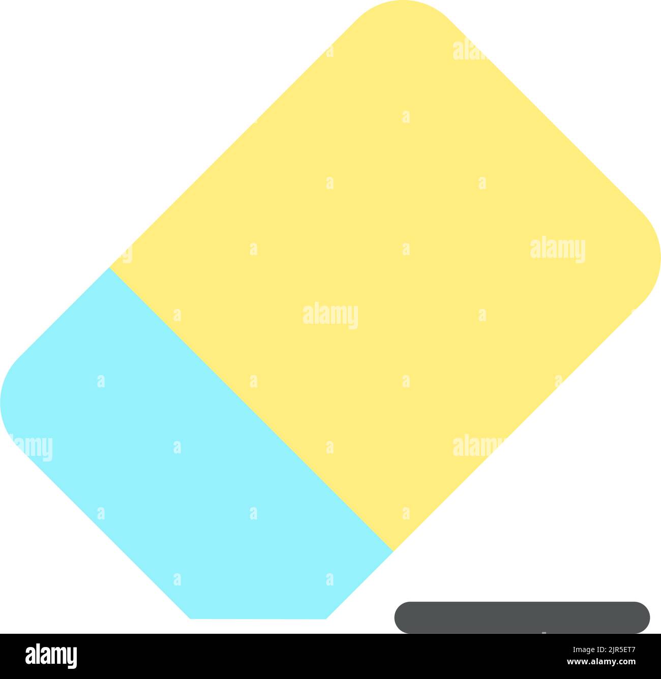 Eraser flat color ui icon Stock Vector