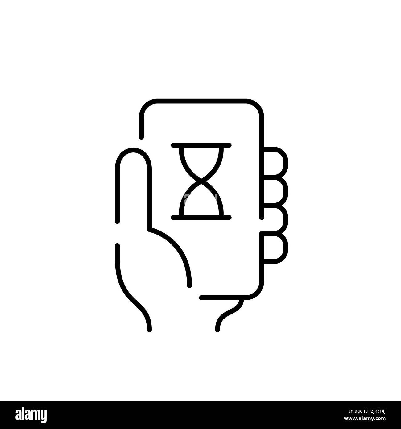 Smartphone usage time limit icon. Pixel perfect, editable stroke line