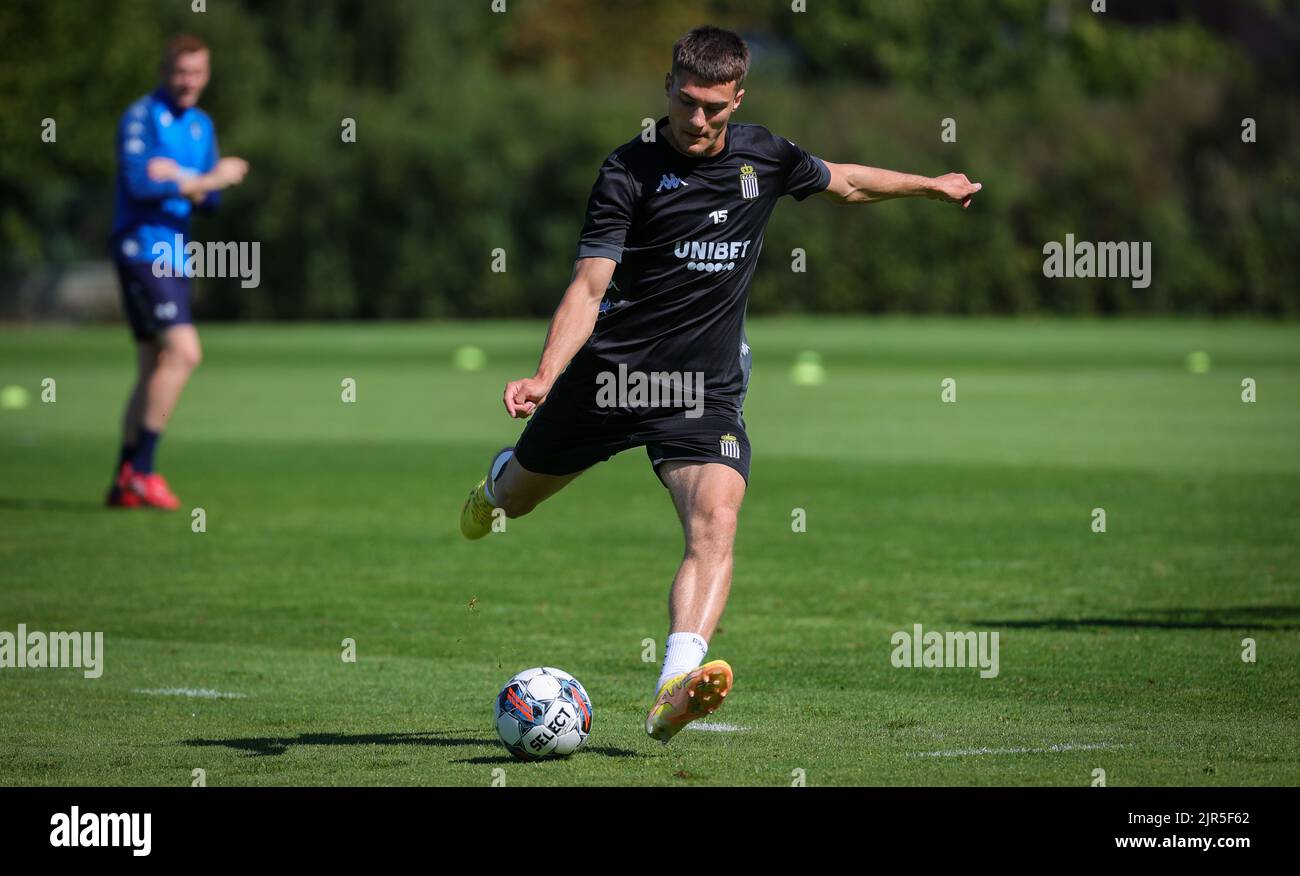 Charleroi's Anthony Descotte pictured in action during a training
