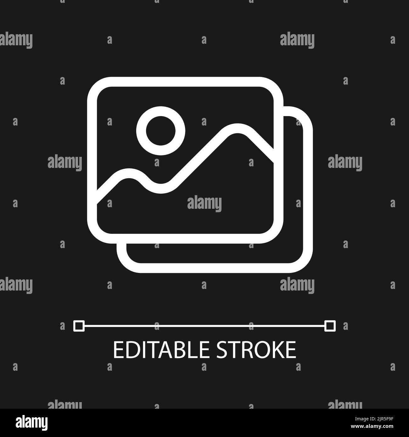 Set of pictures pixel perfect white linear ui icon for dark theme Stock ...