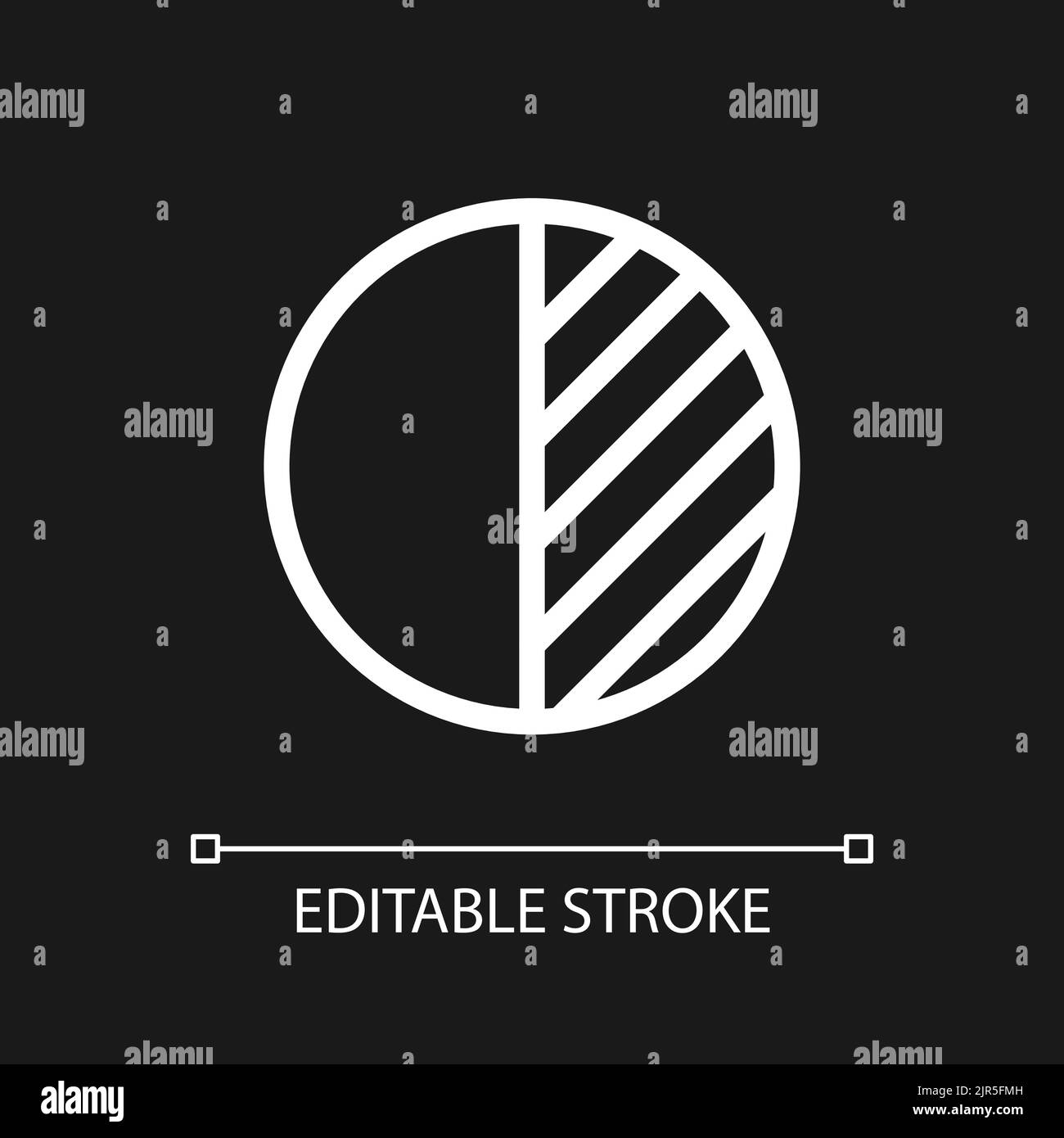 Contrast pixel perfect white linear ui icon for dark theme Stock Vector