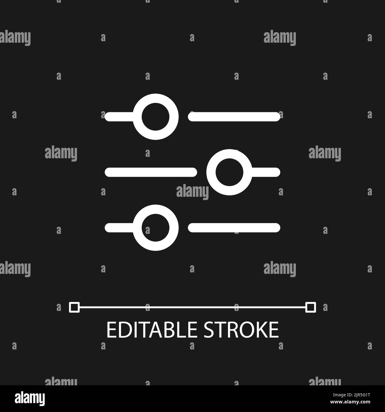 Adjustments pixel perfect white linear ui icon for dark theme Stock ...