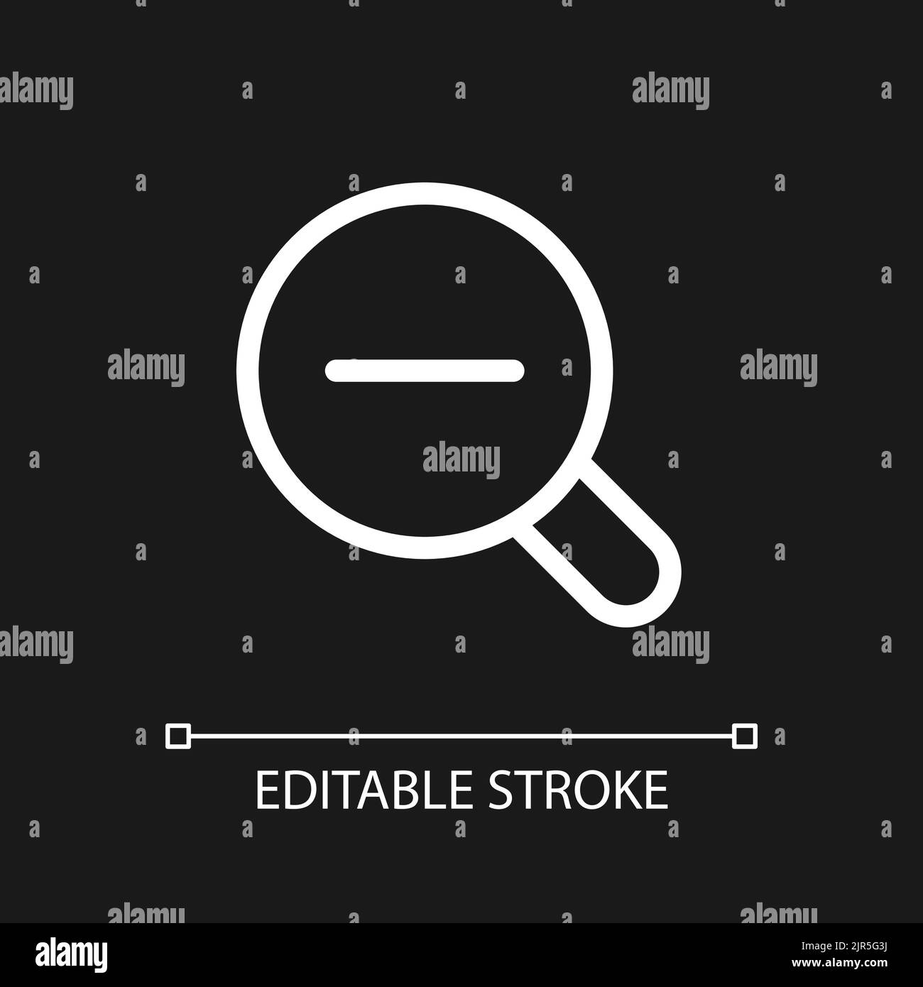 Magnifier and minus pixel perfect white linear ui icon for dark theme ...