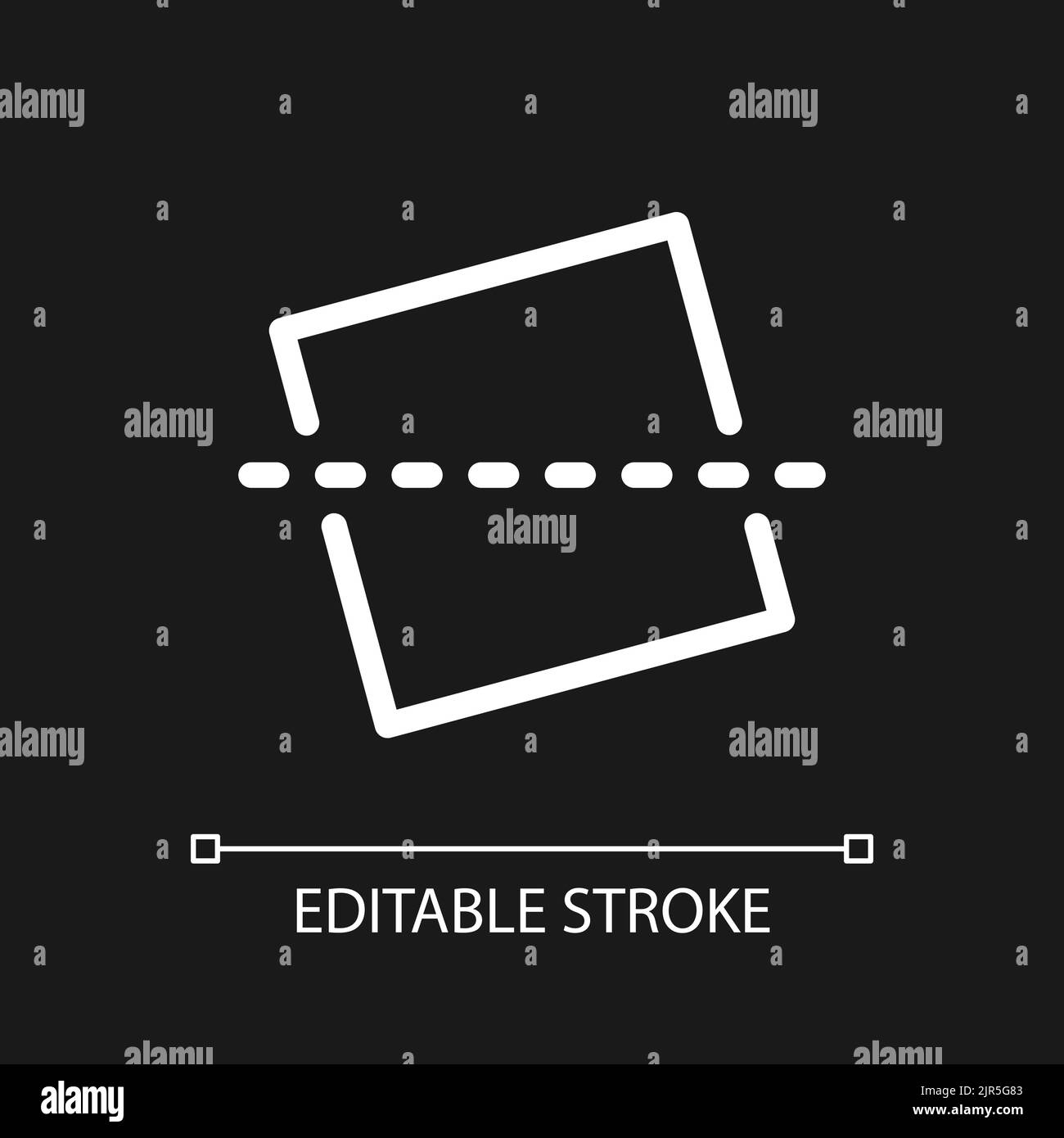 Straighten pixel perfect white linear ui icon for dark theme Stock ...