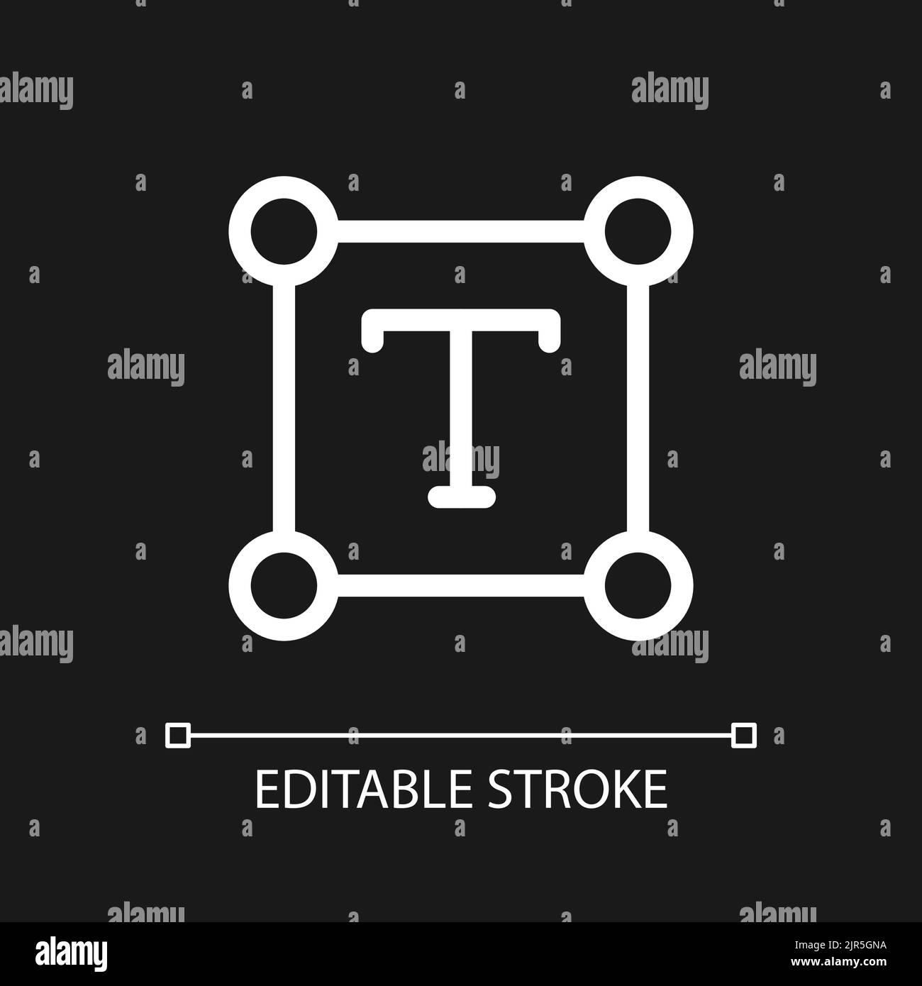 Text pixel perfect white linear ui icon for dark theme Stock Vector ...