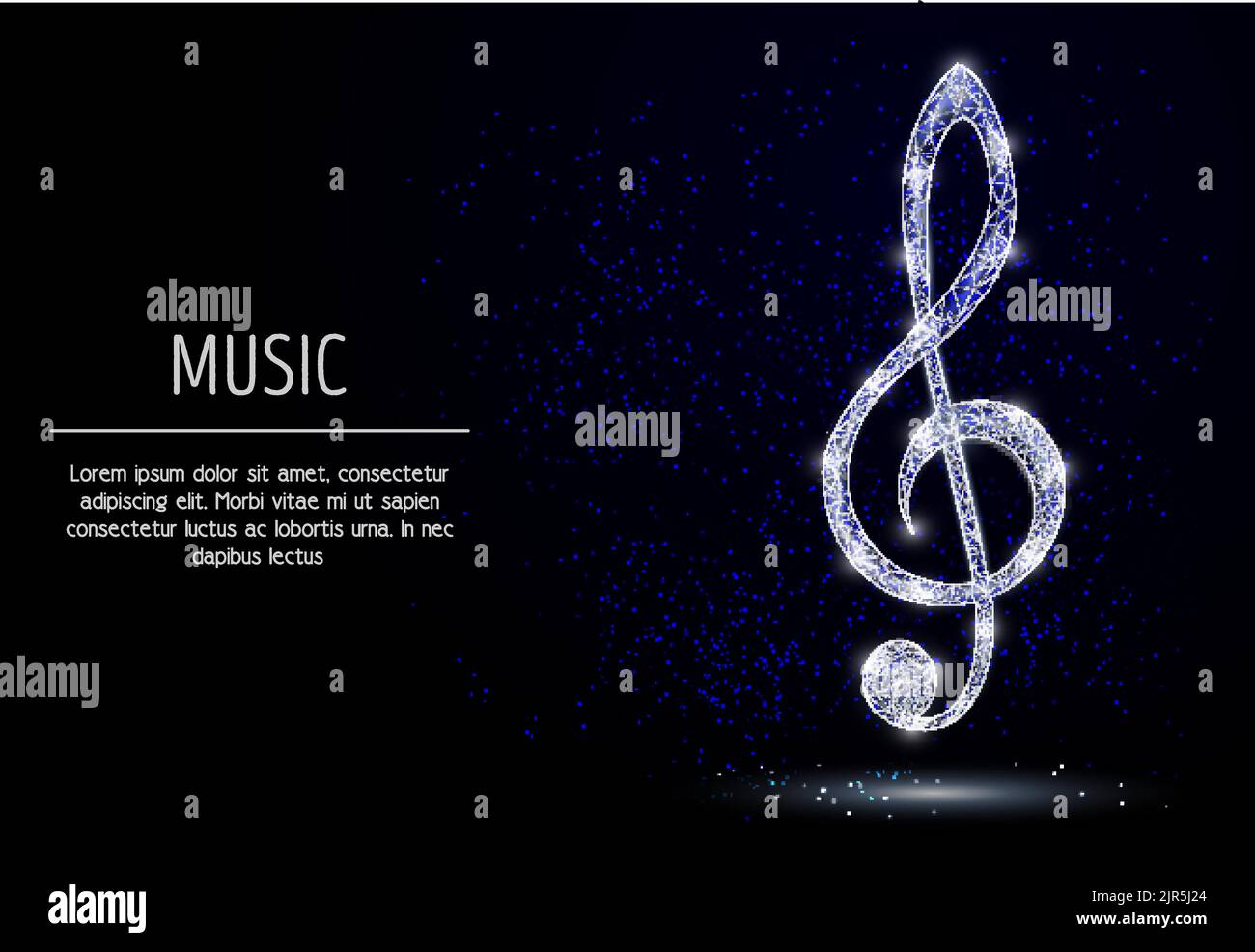 Treble clef vector polygonal art style background Stock Vector