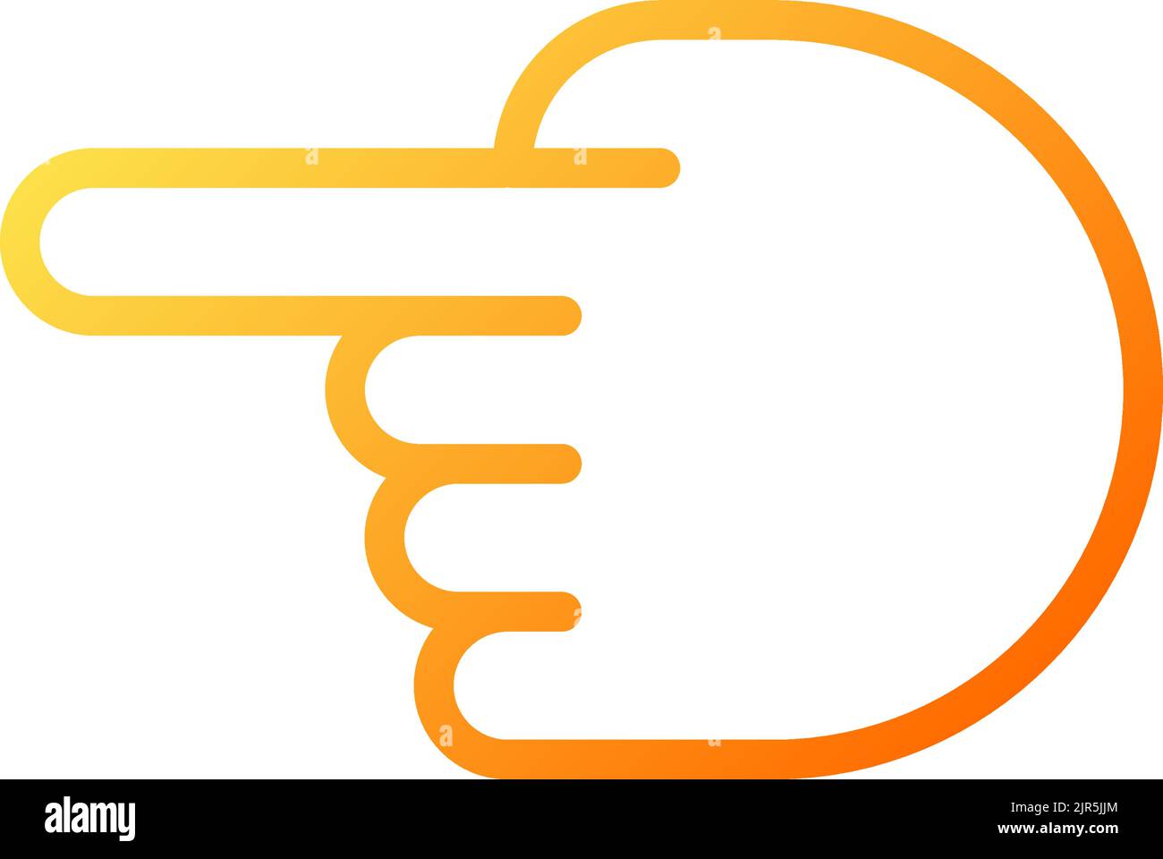 Hand pointing aside pixel perfect gradient linear vector icon Stock ...