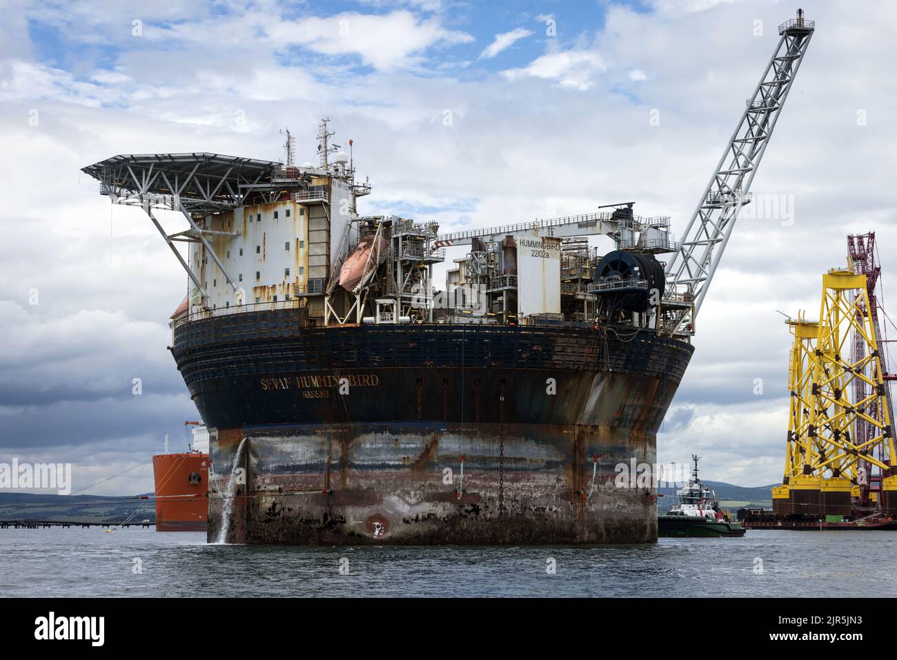 The Sevan Hummingbird offshore support and storage vessel moored at Nigg in north-east Scotland Stock Photo