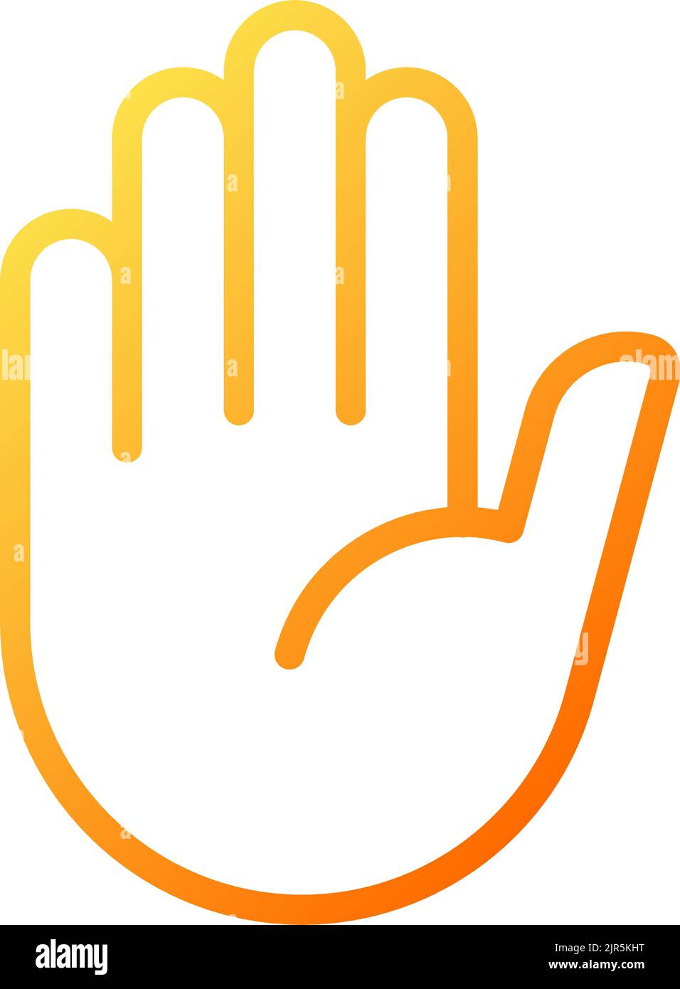 Stop gesture pixel perfect gradient linear vector icon Stock Vector