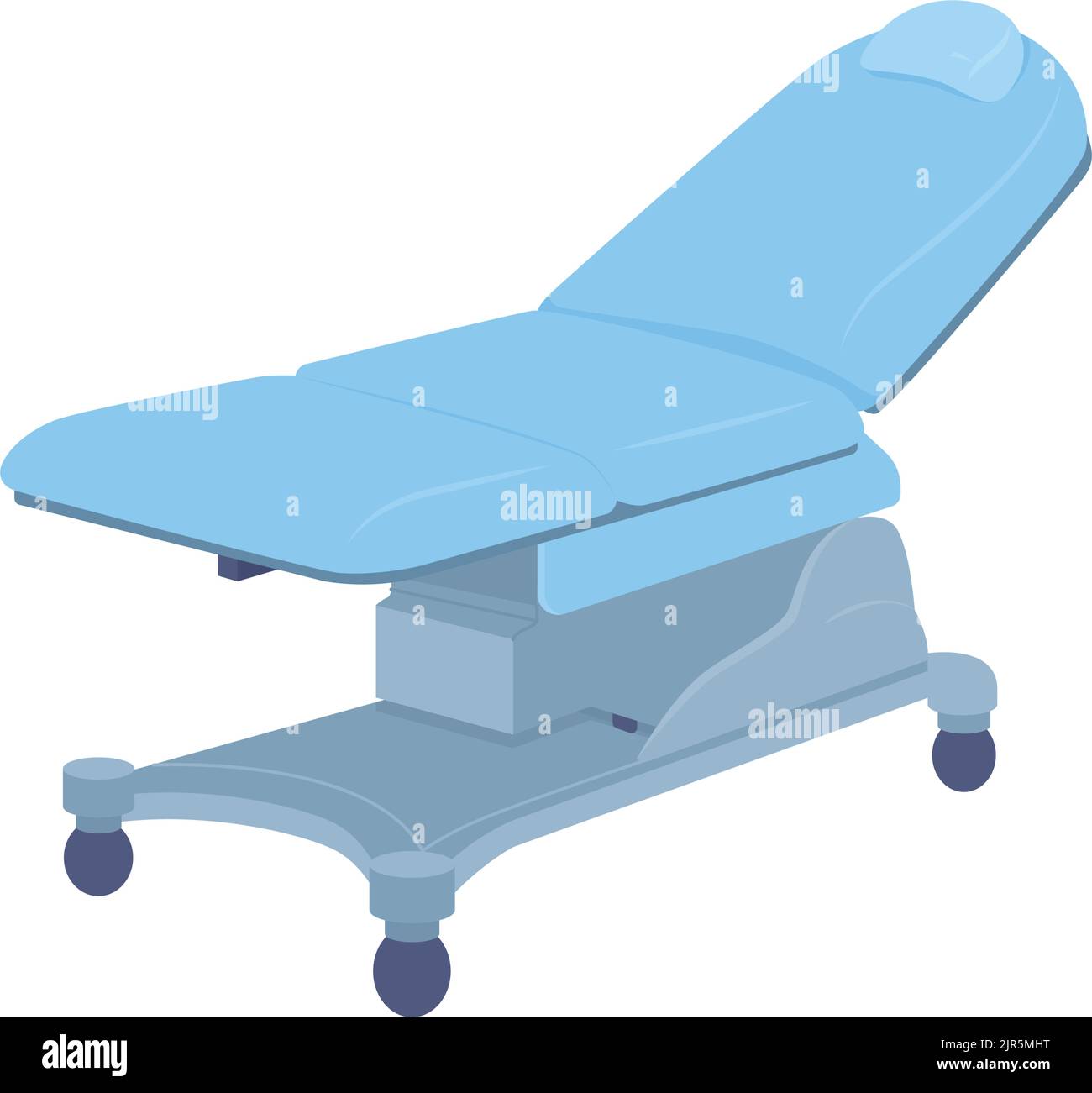 Couch for medical cabinet semi flat color vector object Stock Vector