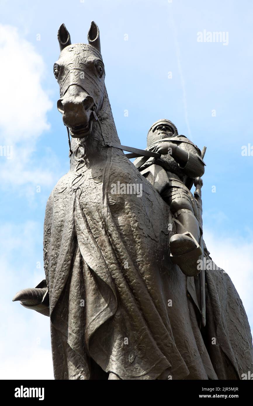 Robert The Bruce bronze statue at Bannockburn, Stirling Stock Photo