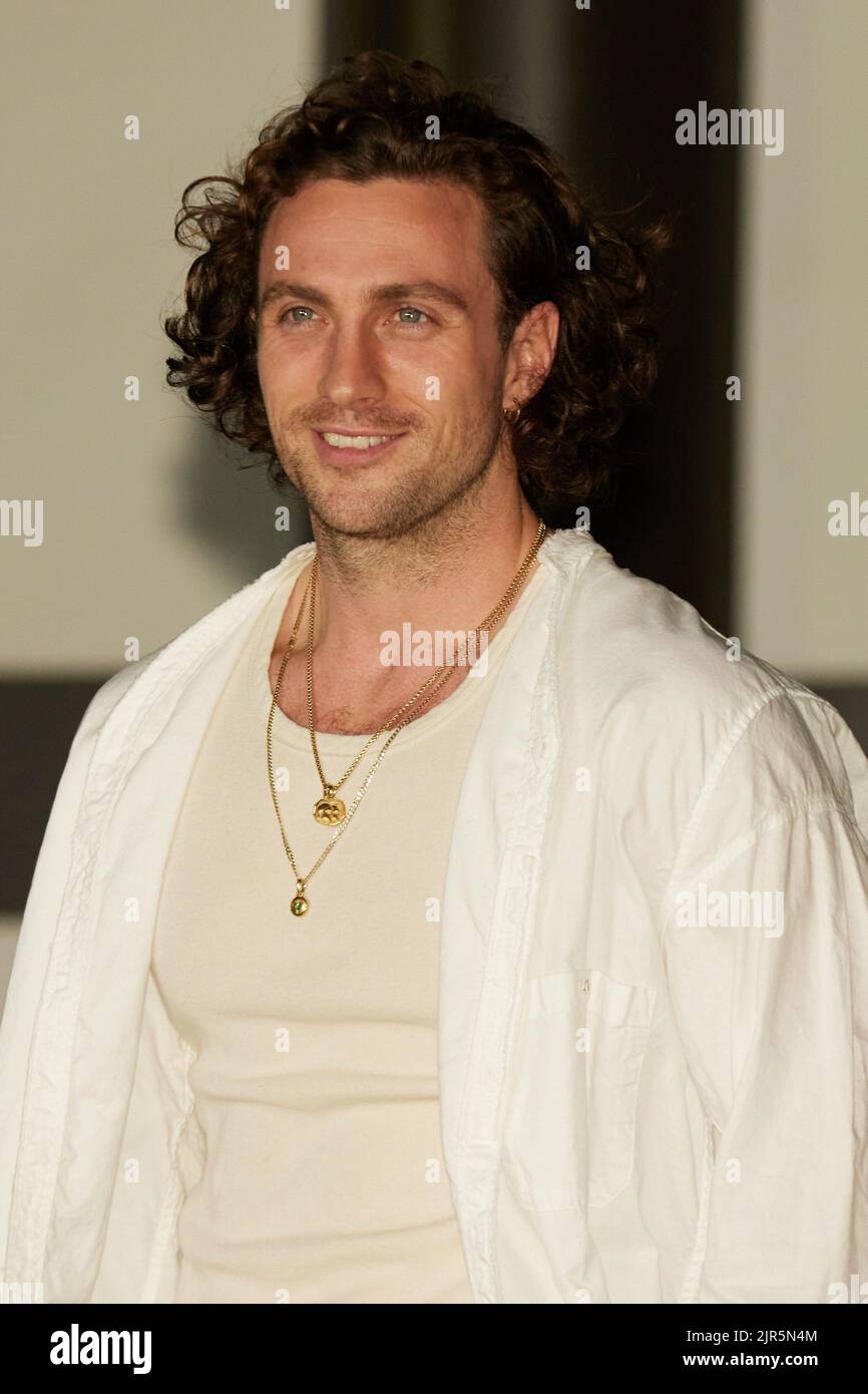 Aaron Taylor-Johnson attends a promotional event for the movie ”Bullet Train' at the Koyasan Tokyo Betsuin temple on August 22, 2022 in Tokyo, Japan. The cast participated in a special Yakuyoke purification ritual at the temple to ward off evil spirits. Credit: AFLO/Alamy Live News Stock Photo