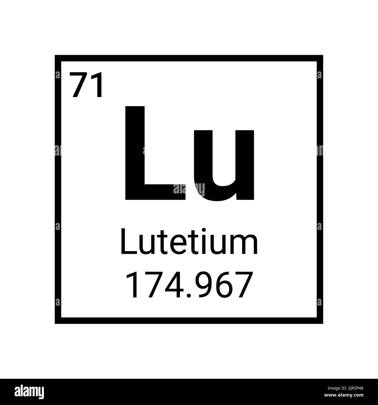 Lutetium periodic table element chemistry symbol. Lutetium chemical science atom sign icon. Stock Vector