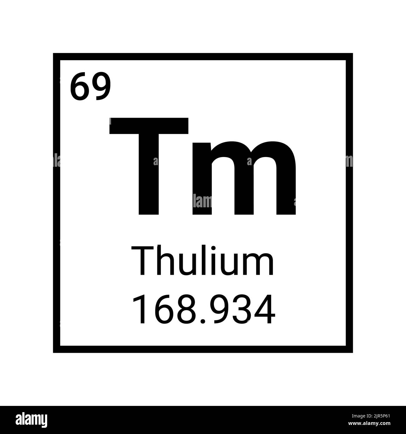 Thulium chemistry element periodic table icon sign. Stock Vector