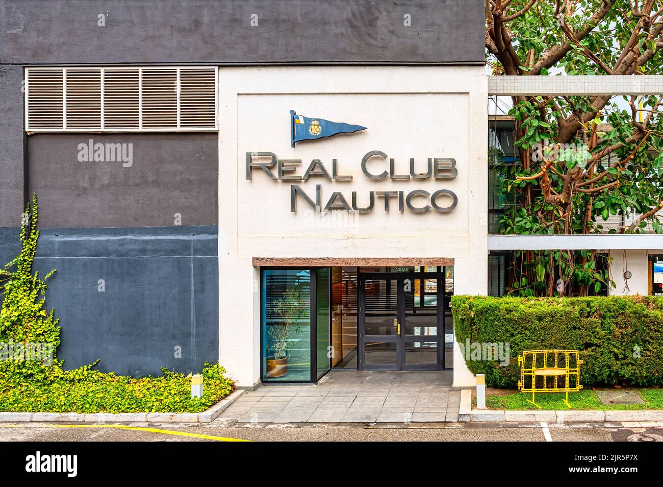 Building entrance door to the Real Club Nautico or Royal Nautical Club Stock Photo