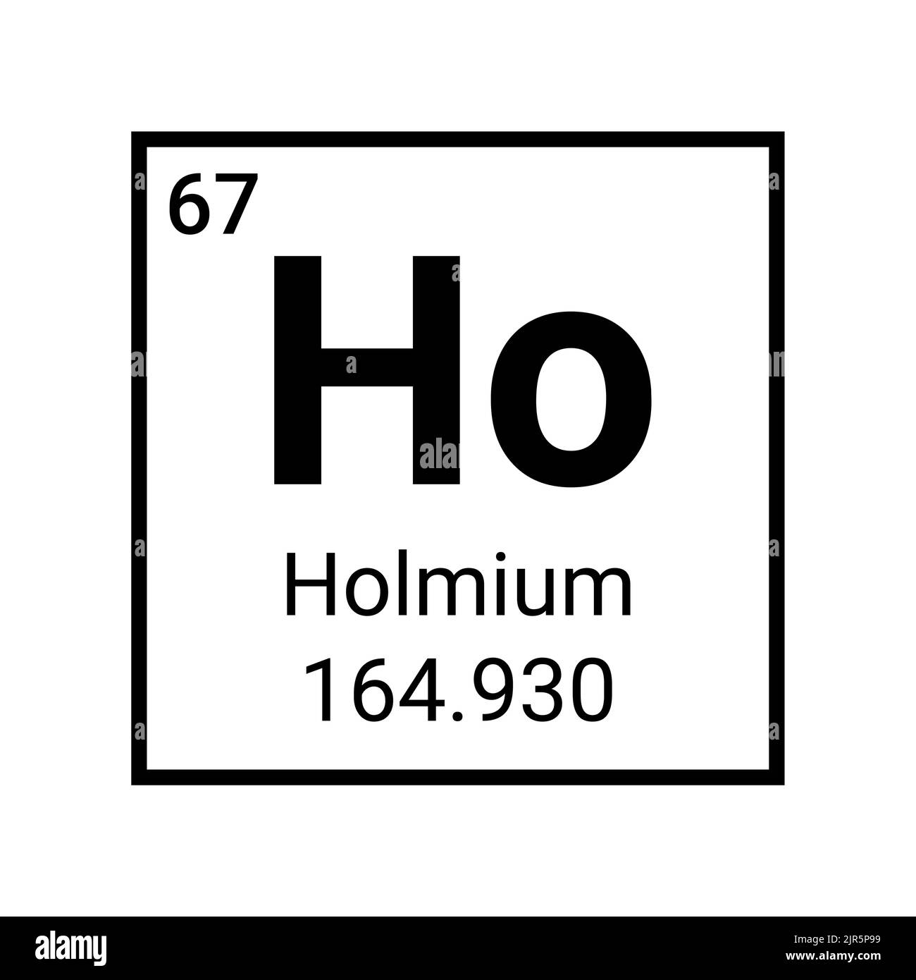 Holmium periodic table element chemistry symbol vector science atomic icon. Stock Vector