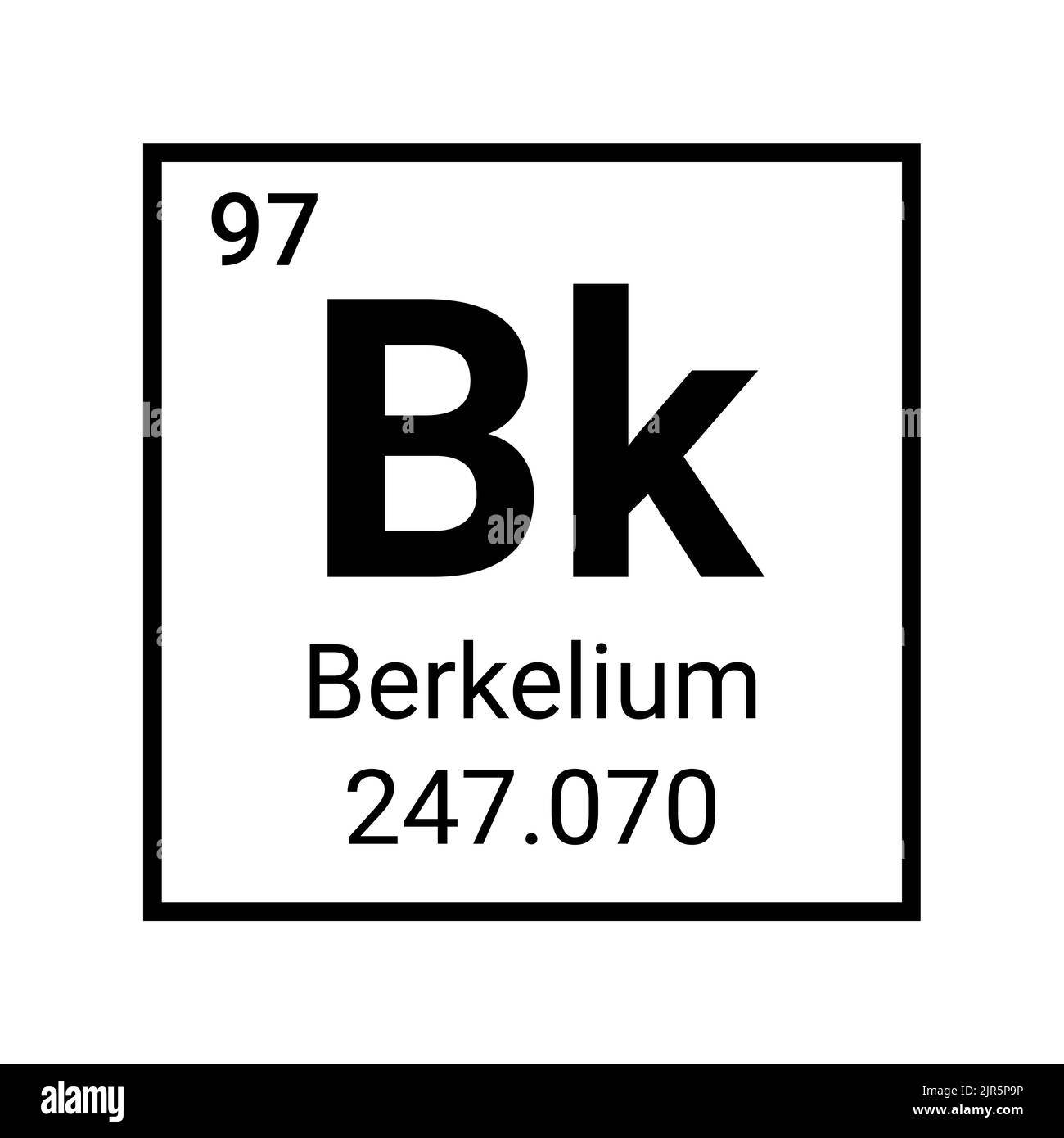 Berkelium periodic table element science symbol atomic icon sign. Stock Vector