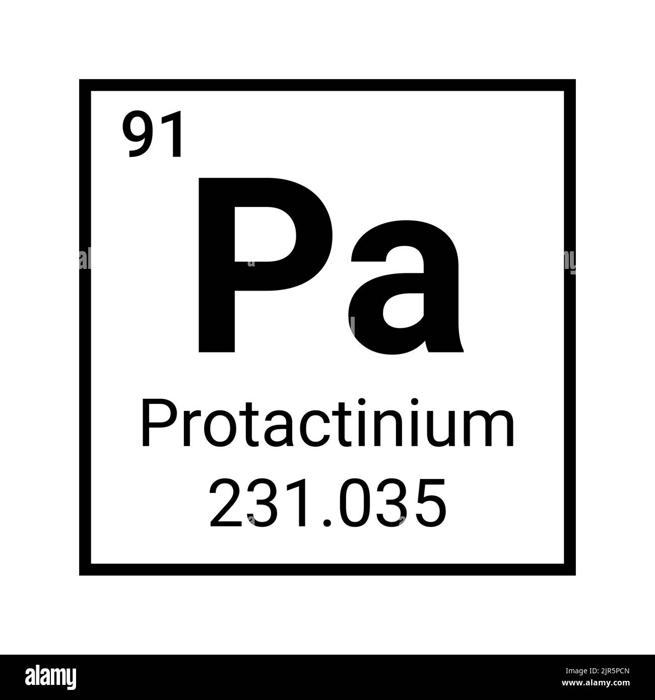 Protactinium atomic element icon chemistry periodic table atom icon. Stock Vector