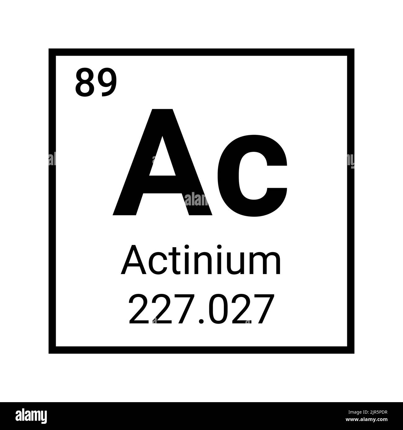 Actinium vector periodic table chemical element atom icon sign. Stock Vector