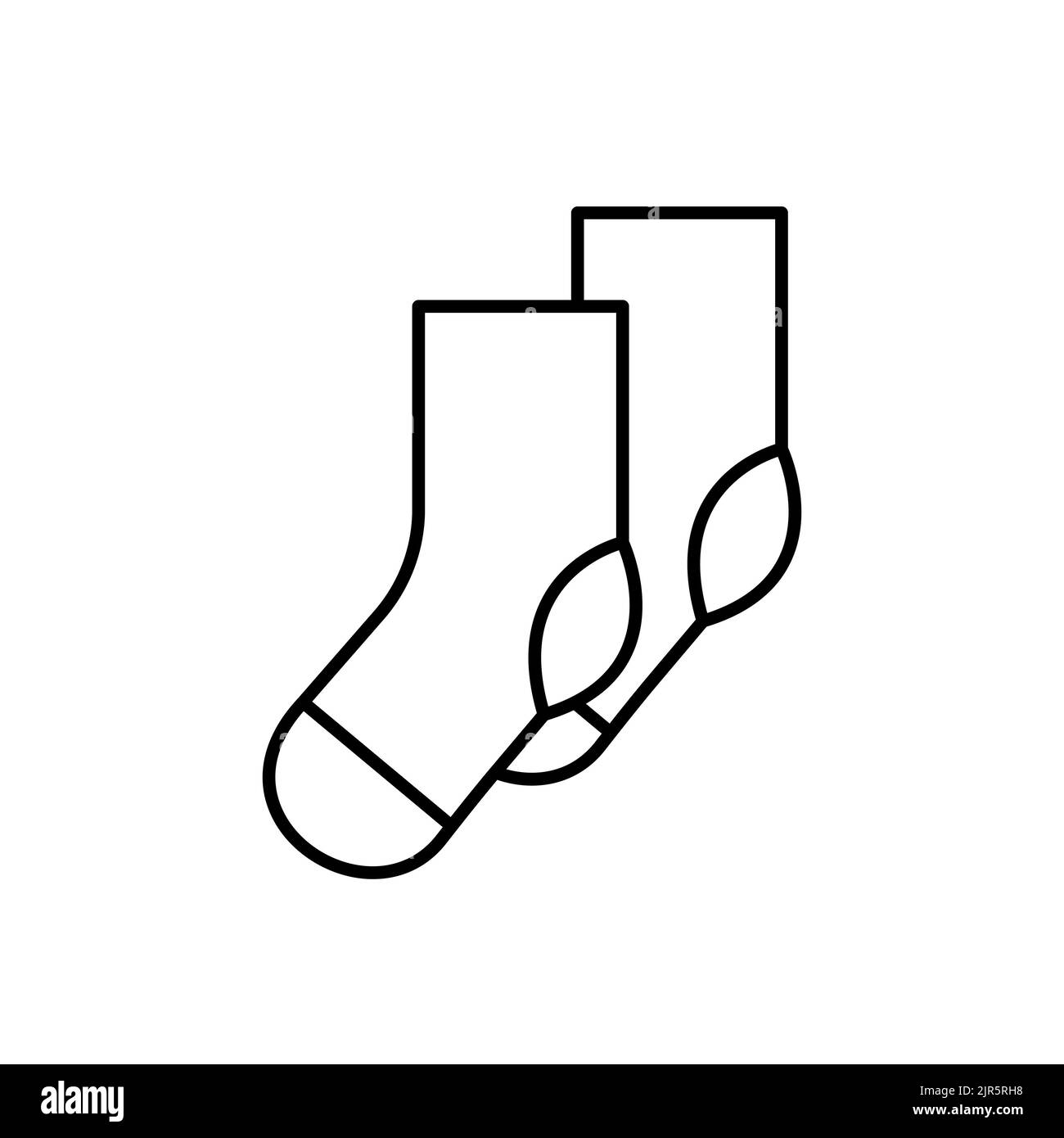 Elegant mens socks outline vector icon. EPS 10.... Cotton male product sign..... Stylish socks badge. Woolen clothin.... Warm, autumn clothes concept. Stock Photo