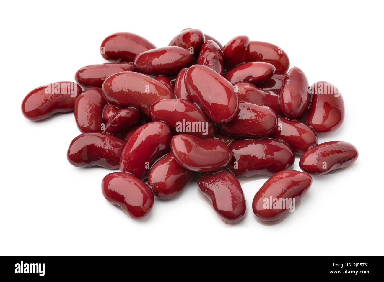 Heap of steamed preserved  kidney beans isolated on white background Stock Photo