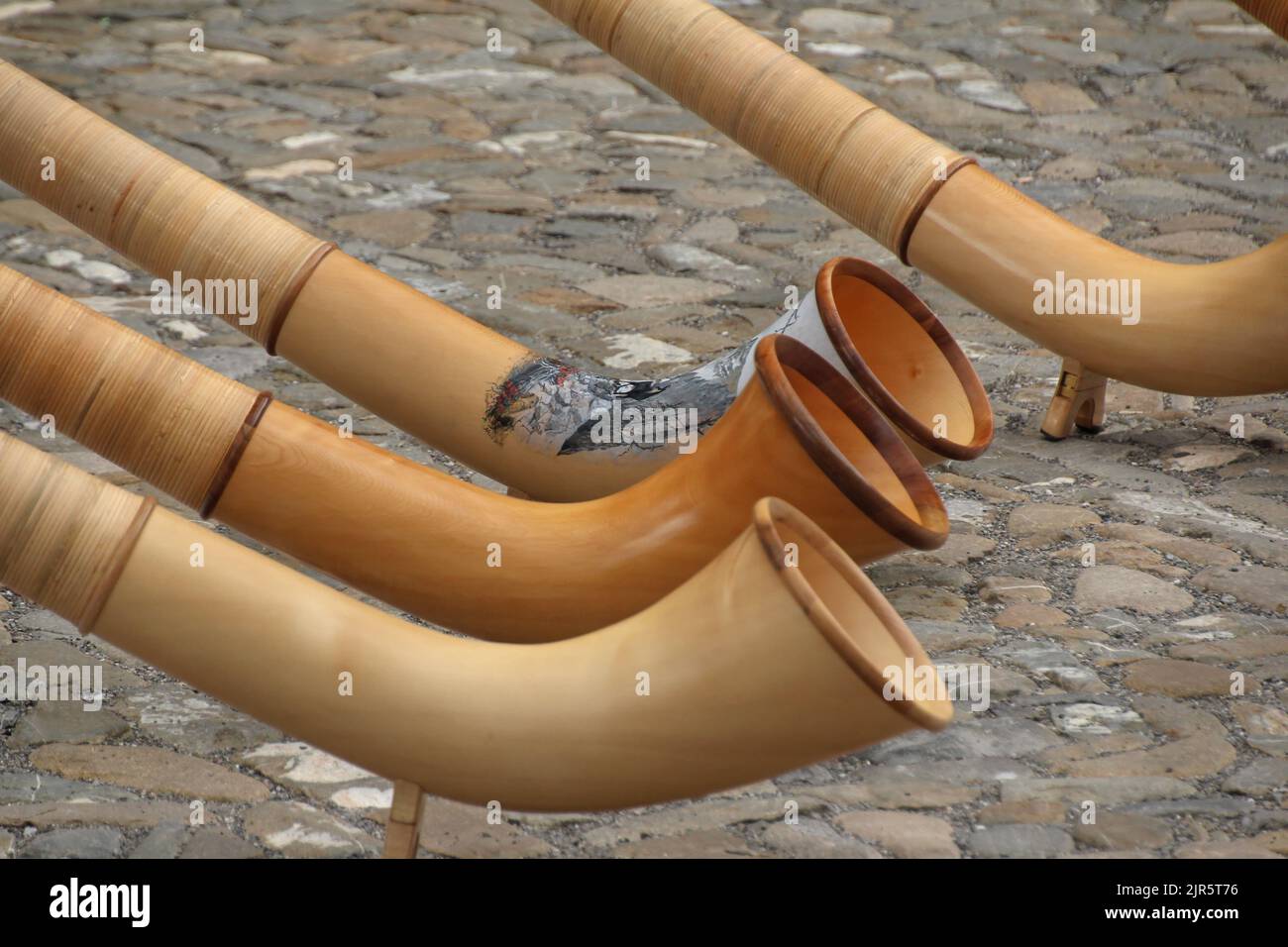The alpine horns in Gruyere, Switzerland Stock Photo Alamy
