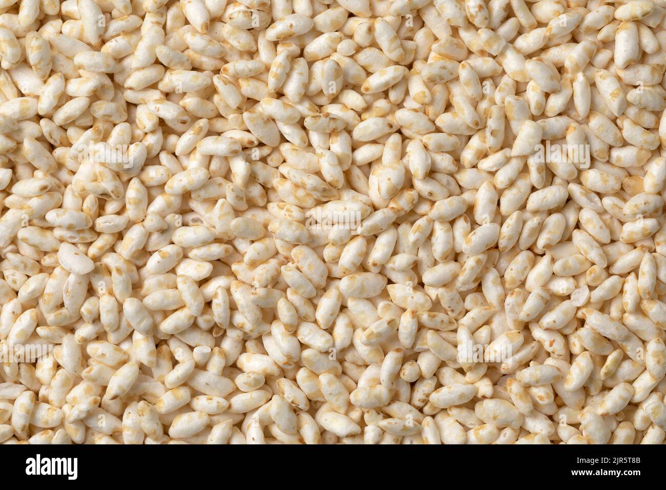 Healthy puffed rice close up full frame as background Stock Photo