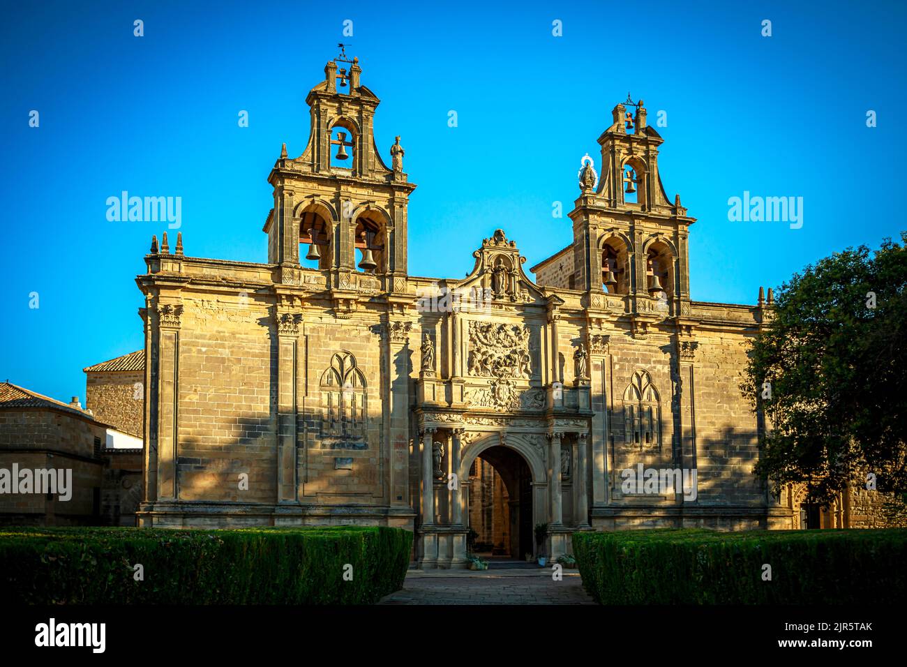 Renaissance facade of the Basilica of Santa Mara de los Reales Alczares in beda, Jan, Spain, declared a national monument Stock Photo